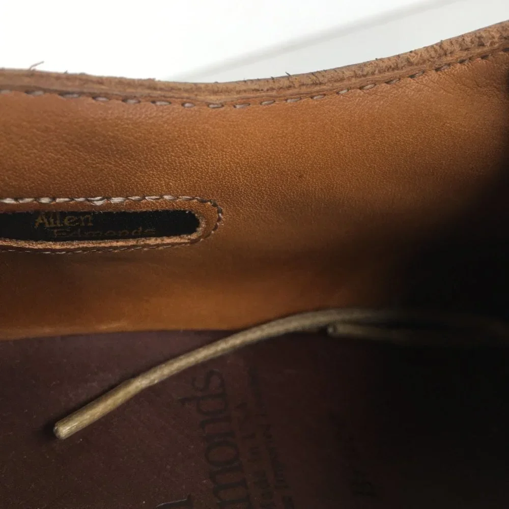 Allen Edmonds Hillcrest Bicycle Toe Leather Oxford Size 7